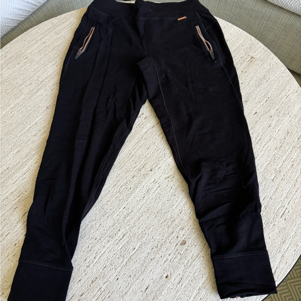 Black Jogger Pants with Zipper Pockets